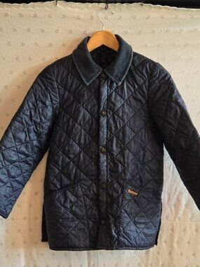 Barbour Liddesdale Navy Kid's Quilted Jacket Size L